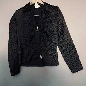 Joseph Ribkoff Trends Vintage Black Crinkle Jacket Size 6